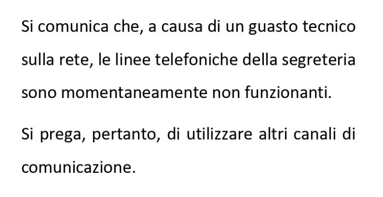 Avviso linea telefonica